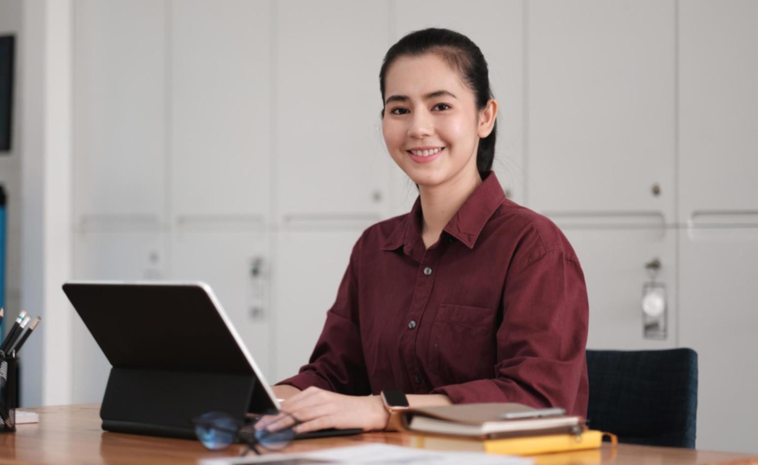 Financial planning workspace with documents and calculator