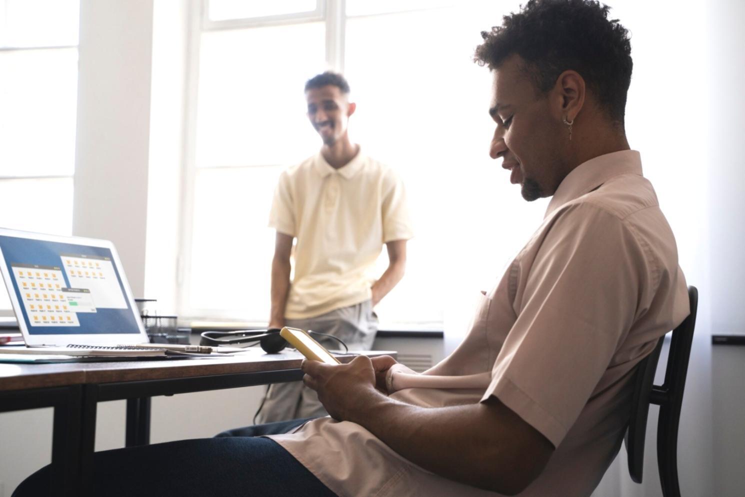 Financial analysis documents and consulting materials on professional desk